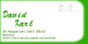 david karl business card